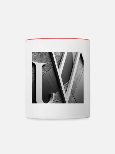 Couture Monogram - Tasse zweifarbig - Weiß/Rot