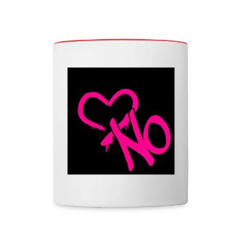 No Love... - Tasse zweifarbig - Weiß/Rot - Vorne