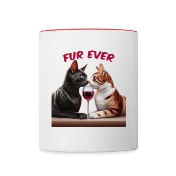 FUR EVER - Contrasting Mug - white/red - Front