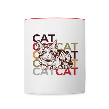 Cat Design - Ludique, mignon et élégant - Mug contrasté - blanc/rouge - Devant