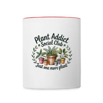 Titel: Pflanzenliebe: Dein Club für grüne Freunde - Tasse zweifarbig - Weiß/Rot - Vorne