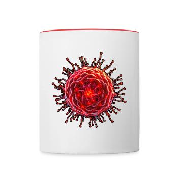 Kernfusion 002 - Tasse zweifarbig - Weiß/Rot - Vorne