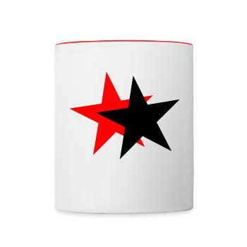 Sterne - schwarz rot - Tasse zweifarbig - Weiß/Rot - Vorne