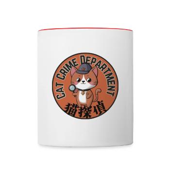 Cat Crime Department (Japanese Neko Tantai) - Tasse zweifarbig - Weiß/Rot - Vorne