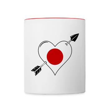 Japan Flagge Herz verliebt - Tasse zweifarbig - Weiß/Rot - Vorne