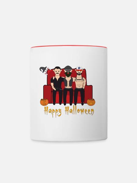 Fröhliches Halloween - Tasse zweifarbig - Weiß/Rot