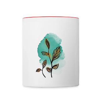Floral - Tasse zweifarbig - Weiß/Rot - Vorne