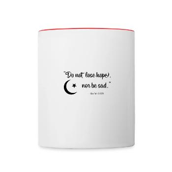 Islam Koran Sure Zitat Allah Gebet Moslem Geschenk - Tasse zweifarbig - Weiß/Rot - Vorne