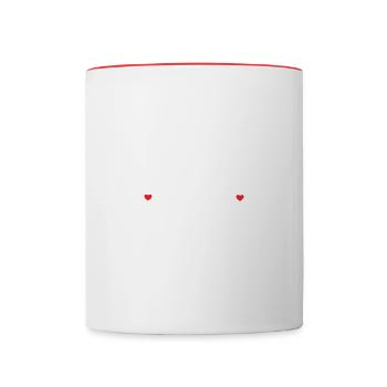 Citation musicale Musique Heartbeat Musique - Mug contrasté - blanc/rouge - Devant
