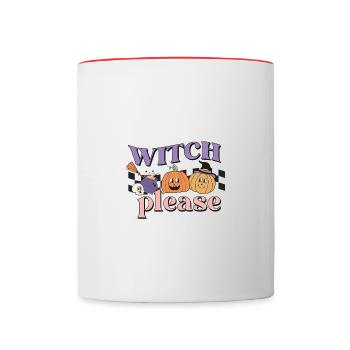 Witch Please, Hexe, Halloween, lustig, insider fun - Tasse zweifarbig - Weiß/Rot - Vorne