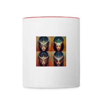Alien woman collage motive - Tasse zweifarbig - Weiß/Rot - Vorne