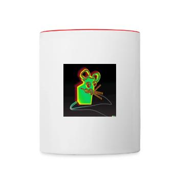 Maus - Tasse zweifarbig - Weiß/Rot - Vorne