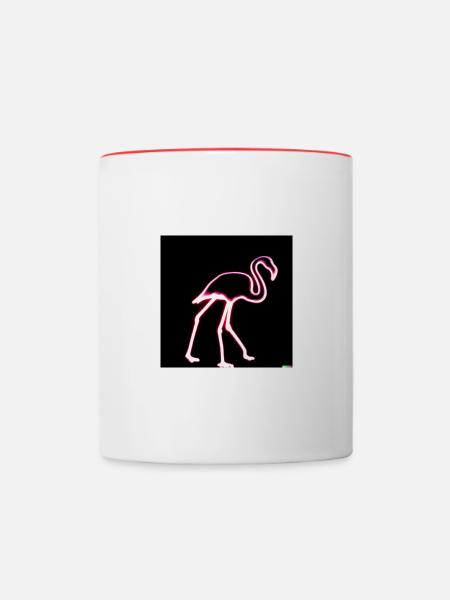 Neon Storch - Tasse zweifarbig - Weiß/Rot