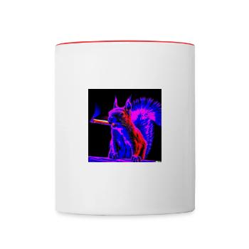Eichhörnchen Neon - Tasse zweifarbig - Weiß/Rot - Vorne