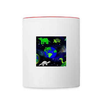 Weltraum Zeichentrick Animals - Tasse zweifarbig - Weiß/Rot - Vorne