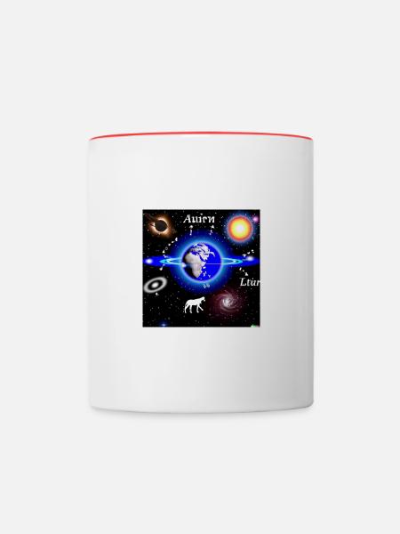 Weltraum - Tasse zweifarbig - Weiß/Rot