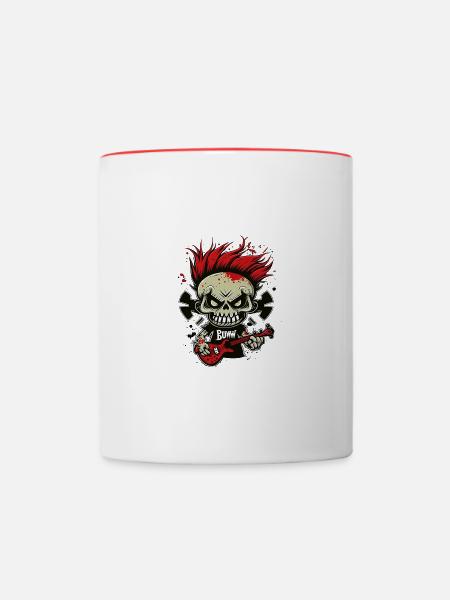Metal 4 - Tasse zweifarbig - Weiß/Rot