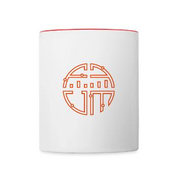 Logo der Freiheit - Tasse zweifarbig - Weiß/Rot - Vorne