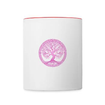 Vikings Yggdrasil Irminsul - Mug contrasté - blanc/rouge - Devant