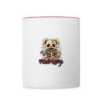 Free Hugs Zombie Teddy - Tasse zweifarbig - Weiß/Rot - Vorne