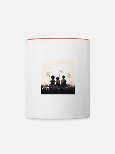 Three Little Birds - Contrasting Mug - white/red