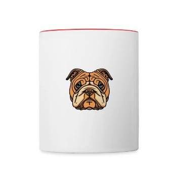 Bulldogge blue eyes - Tasse zweifarbig - Weiß/Rot - Vorne