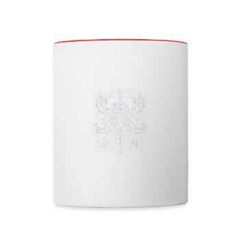 Odin & His Ravens Norse, Viking - Contrasting Mug - white/red - Front