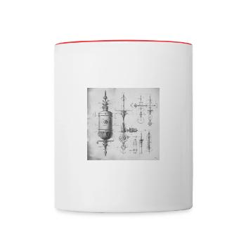 Patent Drawing Idea Abstract Fictional - Contrasting Mug - white/red - Front