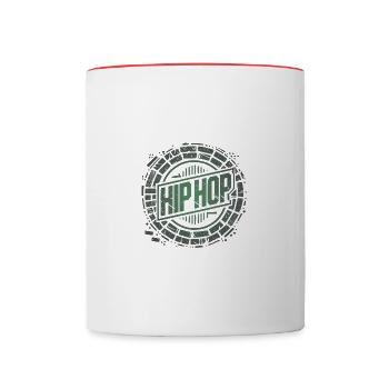 HipHop (Englisch) - Tasse zweifarbig - Weiß/Rot - Vorne