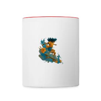 Vibrations de skate tropical - Mug contrasté - blanc/rouge - Devant