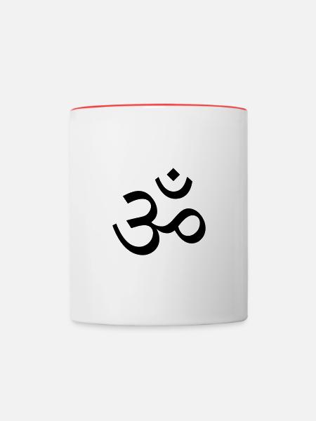 om 1 - Tasse zweifarbig - Weiß/Rot