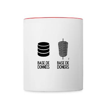 Base de Données Döner Kebab Geek - Mug contrasté - blanc/rouge - Devant