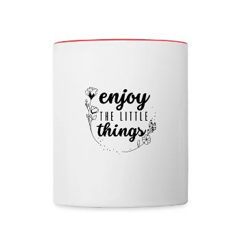 Enjoy the little things - Mug contrasté - blanc/rouge - Devant
