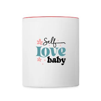 Selbstliebe Baby - Tasse zweifarbig - Weiß/Rot - Vorne