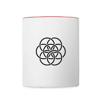 Internationale Flagge der Erde - Tasse zweifarbig - Weiß/Rot - Vorne