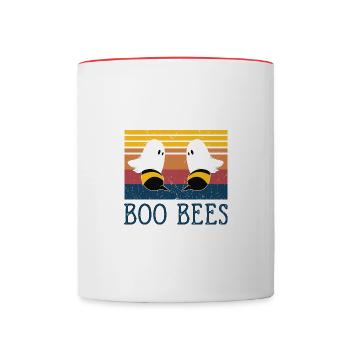Lustig Halloween, Brüste, Bees, Geister, Bienen - Tasse zweifarbig - Weiß/Rot - Vorne