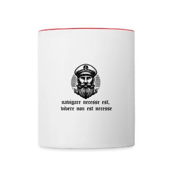 Navigare necesse est, vivere non est necesse - Tasse zweifarbig - Weiß/Rot - Vorne