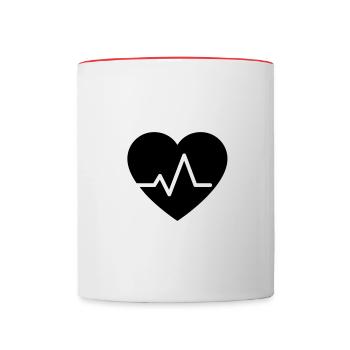 Kardiologie Herz Symbol - Tasse zweifarbig - Weiß/Rot - Vorne