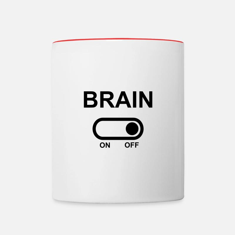Brain Off - Contrasting Mug - white/red