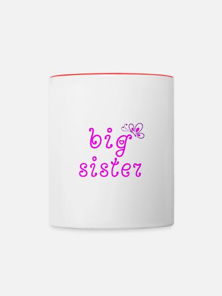 Große Schwester - Tasse zweifarbig - Weiß/Rot