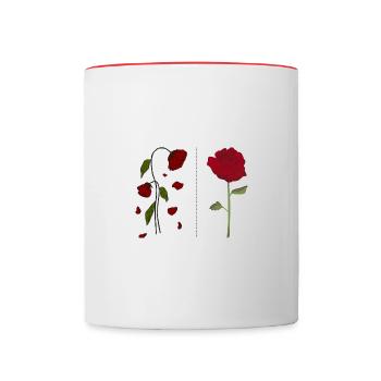 Unisex Premium T-shirt - Tasse zweifarbig - Weiß/Rot - Vorne