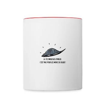 Silex Archéologie Lithicien - Mug contrasté - blanc/rouge - Devant