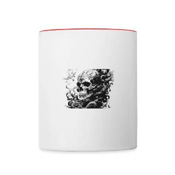 Gothic Totenkopf - Tasse zweifarbig - Weiß/Rot - Vorne
