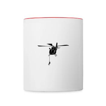 EC 145 AH145 Hubschrauber Helikopter Helicopter - Tasse zweifarbig - Weiß/Rot - Vorne