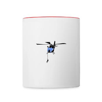 EC 145 AH145 Hélicoptère Hélicoptère Hélicoptère - Mug contrasté - blanc/rouge - Devant