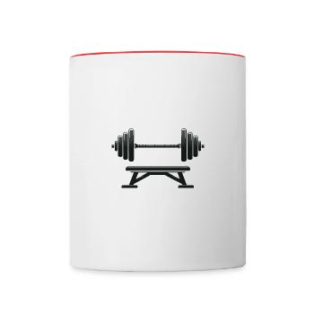 Dumbbell Bench Press - Contrasting Mug - white/red - Front