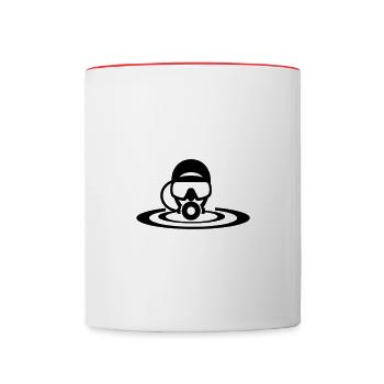 Taucher - Tasse zweifarbig - Weiß/Rot - Vorne
