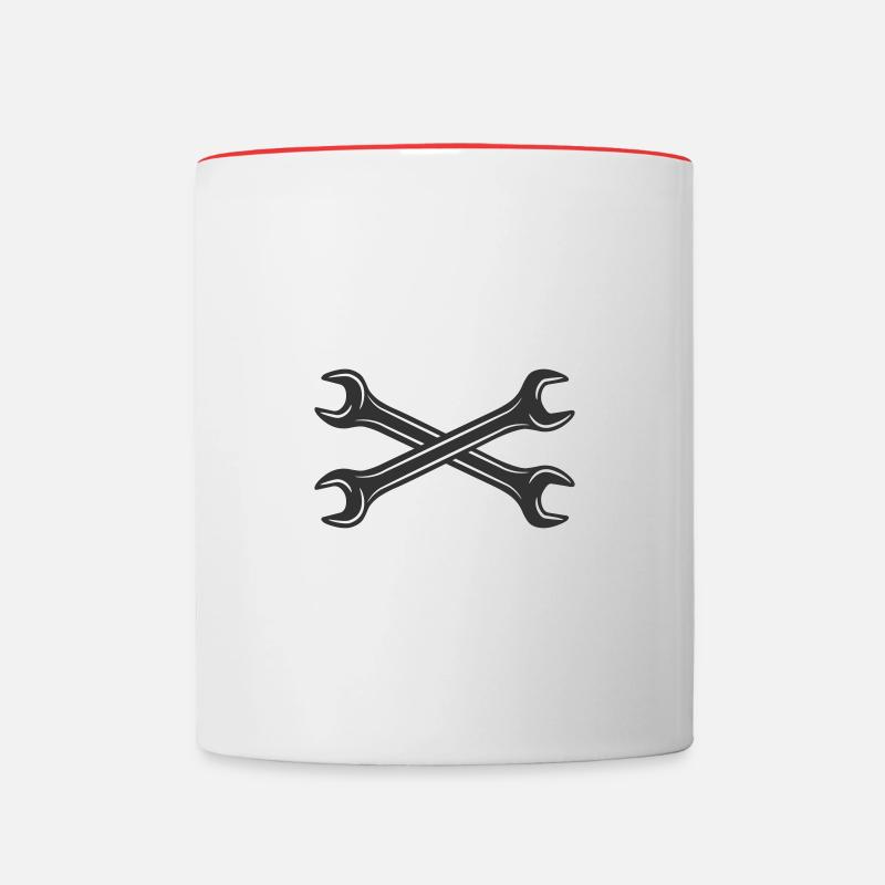 Outil clé - Mug contrasté - blanc/rouge
