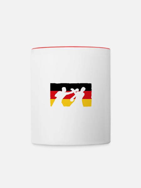 Deutscher Boxer - Tasse zweifarbig - Weiß/Rot