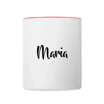 Name - Maria - Tasse zweifarbig - Weiß/Rot - Vorne